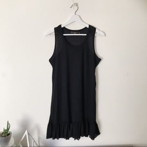 PUSSYCAT London asos Black tank sheer ruffle dress